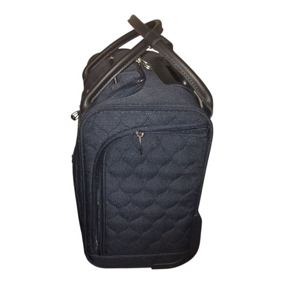 London Fog Calypso Carry On Luggage Travel Bag Suitcase Navy Blue - Picture 2 of 16